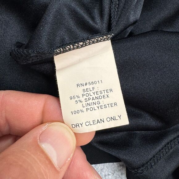 David Meister Vintage Knee Length Ruched Sheath Dress Womens 12 Black Cowl NWOT - Picture 4 of 14